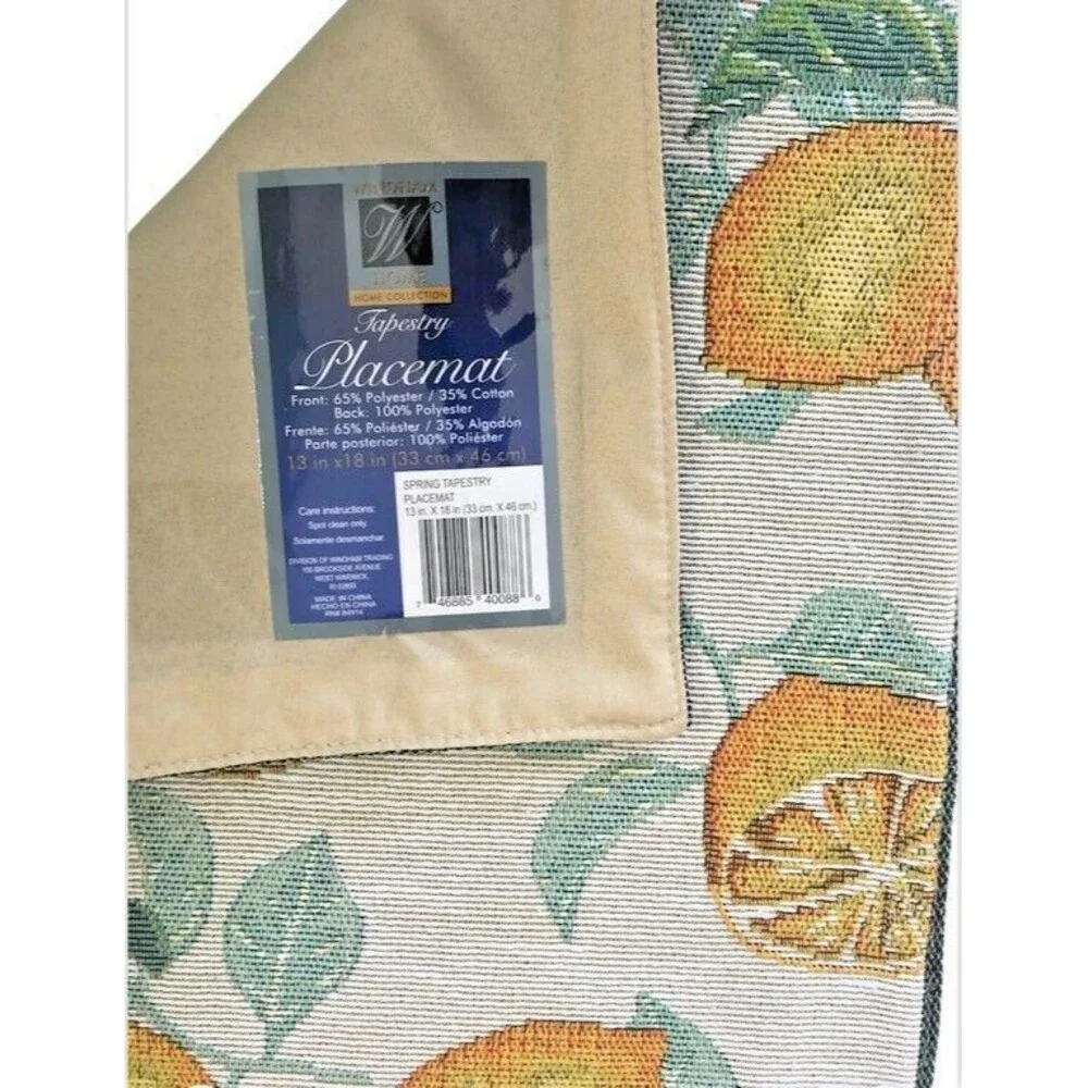 Lemons Placemats Tapestry Satin Backed 13x18